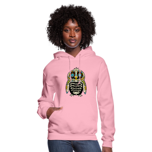 Women's Hoodie "Colorful Owl Blue Eyes" - classic pink