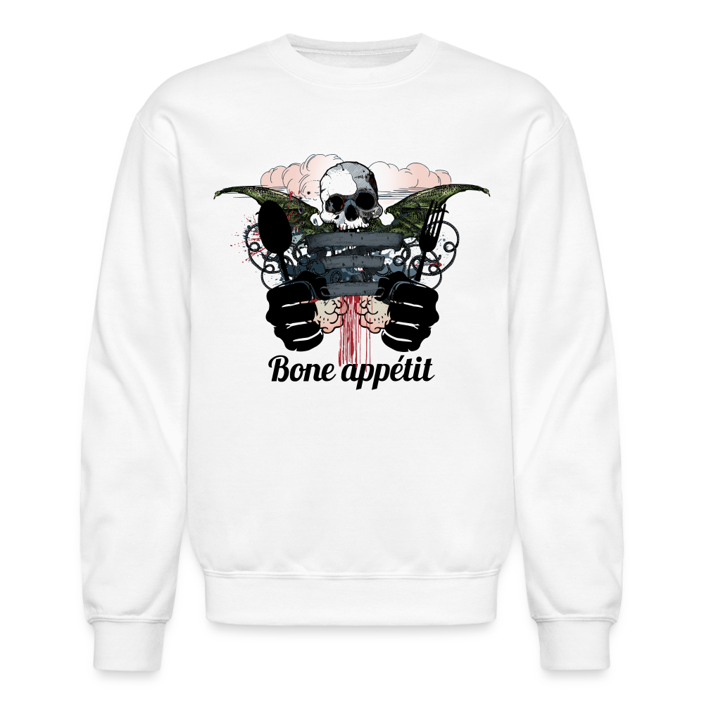 Crewneck Sweatshirt "Bone appétit" - white