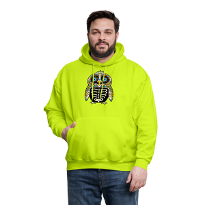 Men's Hoodie "Colorful Owl Blue Eyes" - safety green