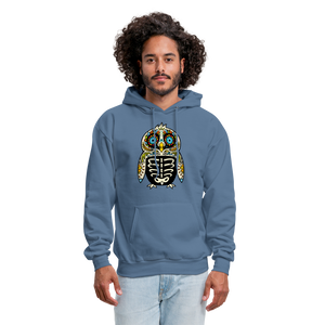 Men's Hoodie "Colorful Owl Blue Eyes" - denim blue