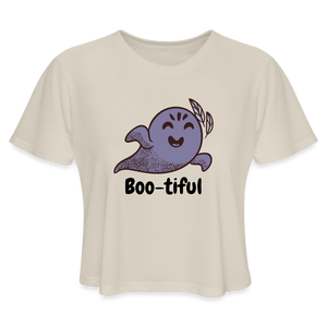 Women's Cropped T-Shirt "Boo-tiful" - dust