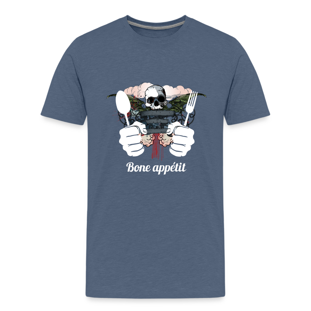 Kids' Premium T-Shirt "Bone appétit" - heather blue