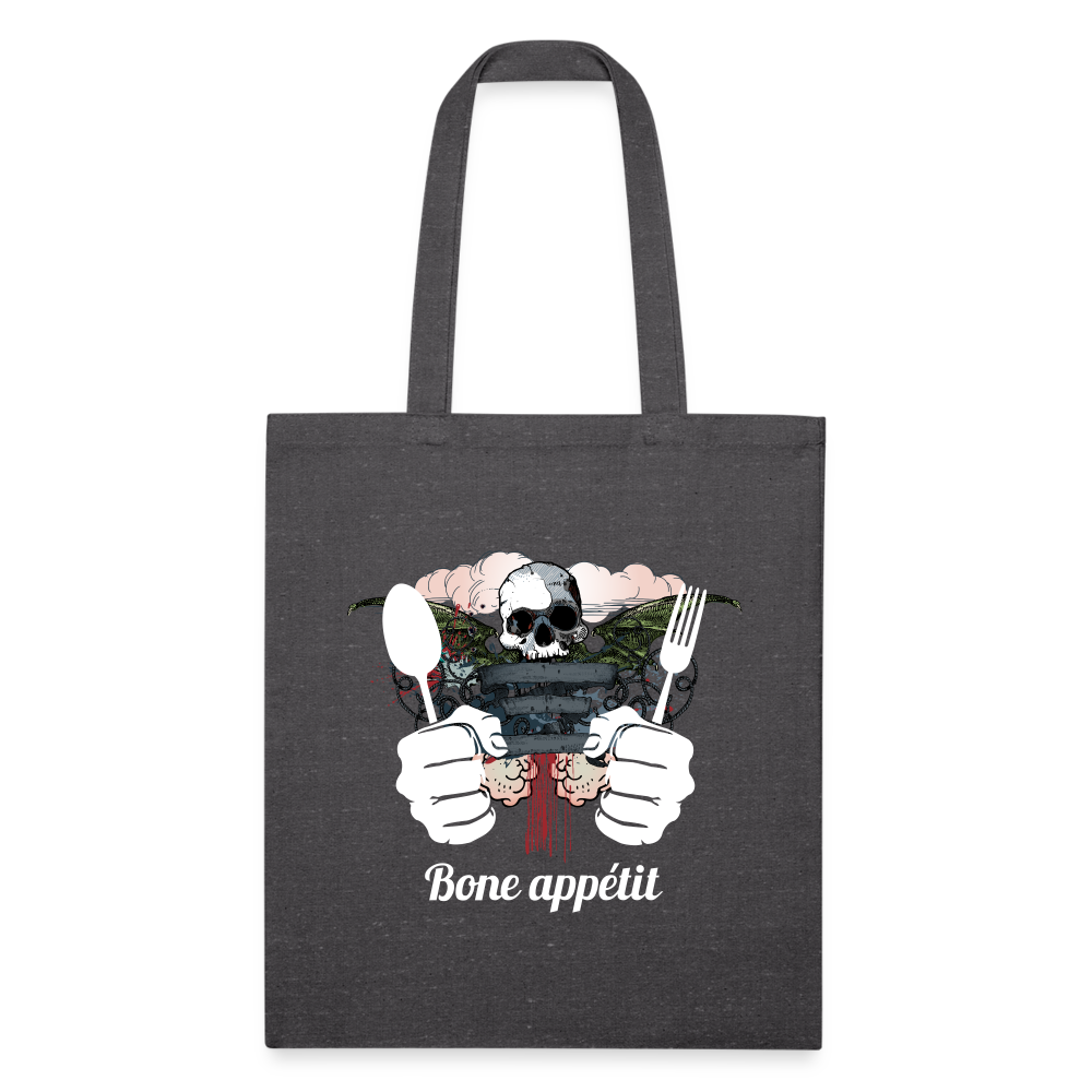 Recycled Tote Bag "Bone appétit" - charcoal grey