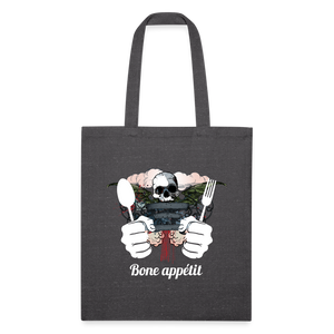 Recycled Tote Bag "Bone appétit" - charcoal grey