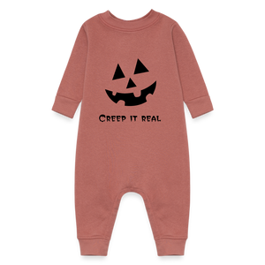 Baby Fleece One Piece "Jack-o'-lantern" - mauve