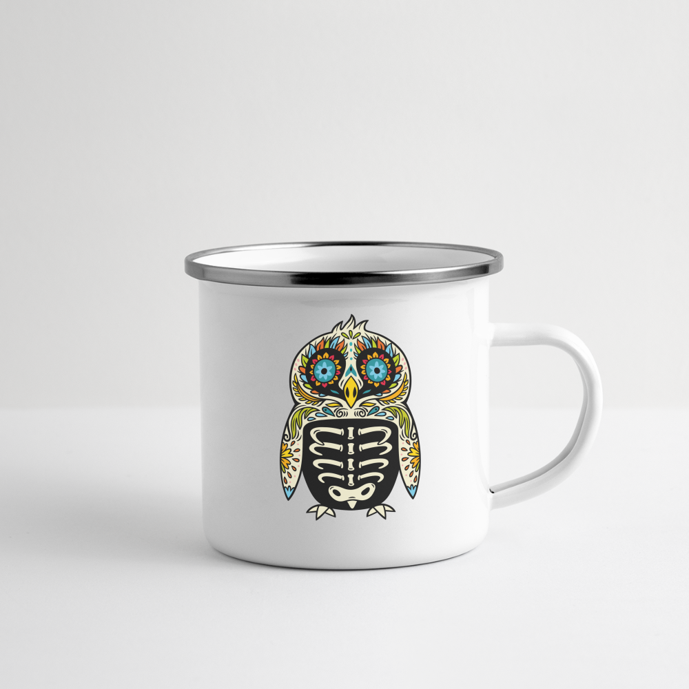 Camper Mug "Colorful Owl Blue Eyes" - white