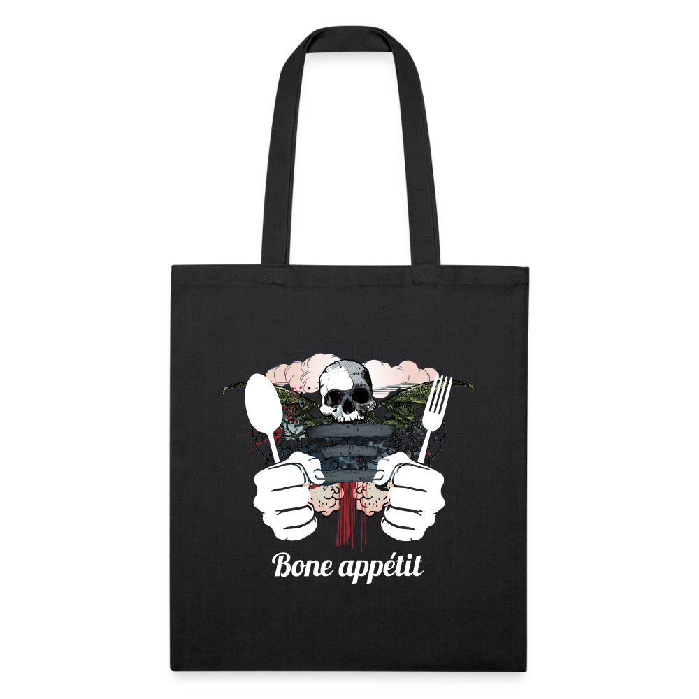 Recycled Tote Bag "Bone appétit" - black