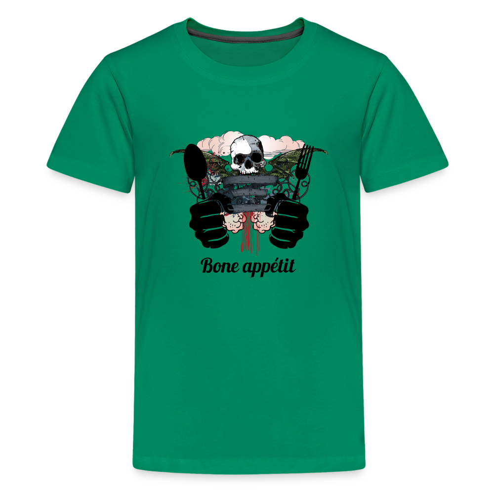 Kids' Premium T-Shirt "Bone appétit" - kelly green