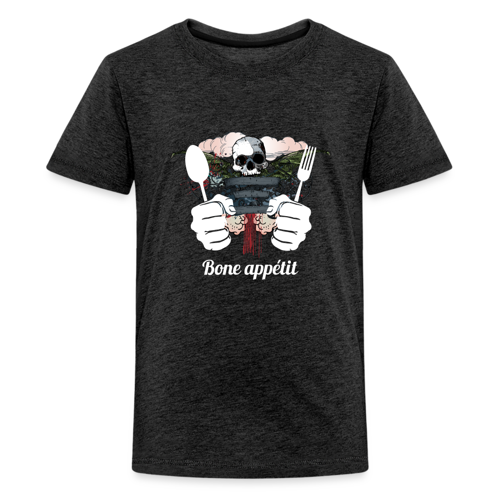 Kids' Premium T-Shirt "Bone appétit" - charcoal grey