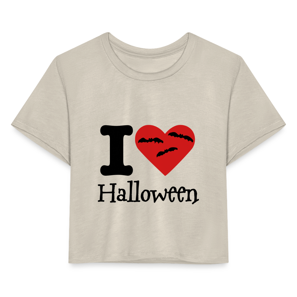 Women's Cropped T-Shirt "I Love Halloween" - dust