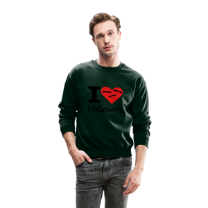 Crewneck Sweatshirt "I Love Halloween" - forest green