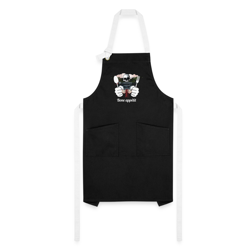 Artisan Apron "Bone appétit" - black/white