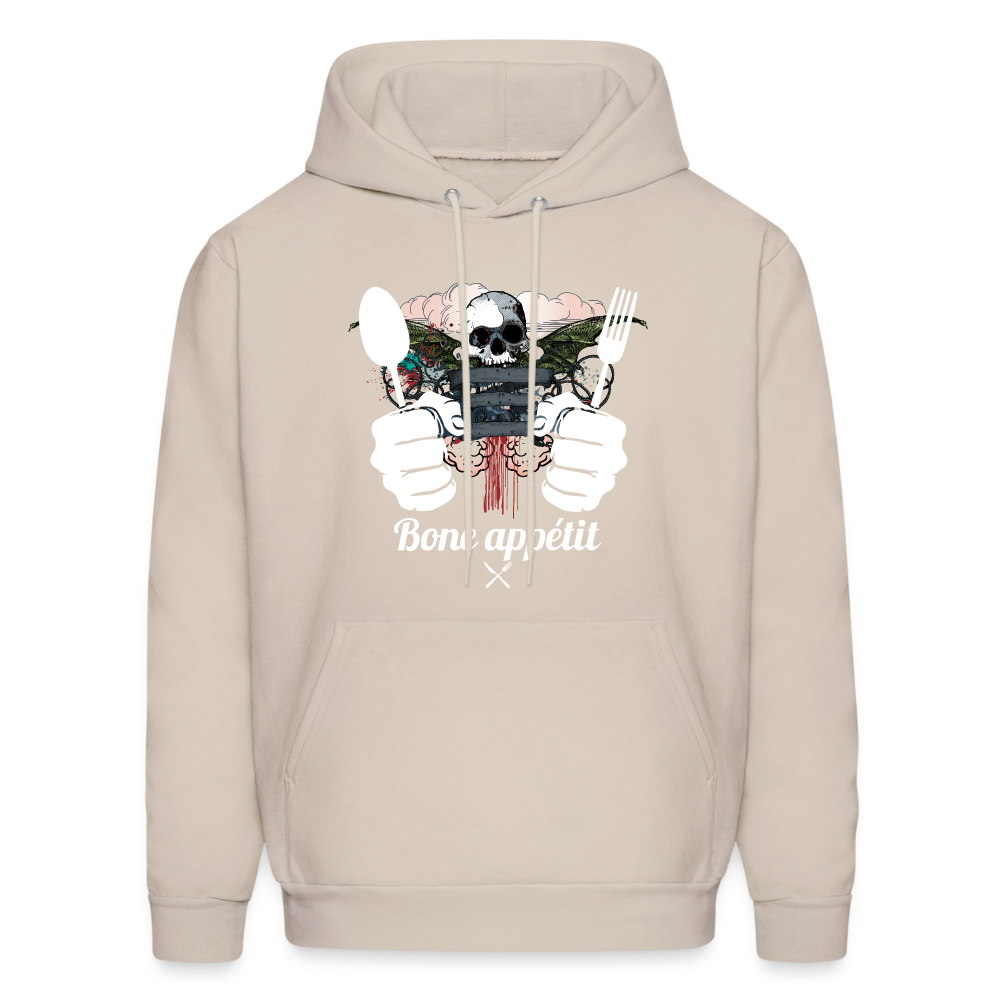 Men's Hanes Hoodie "Bone appétit" - Sand