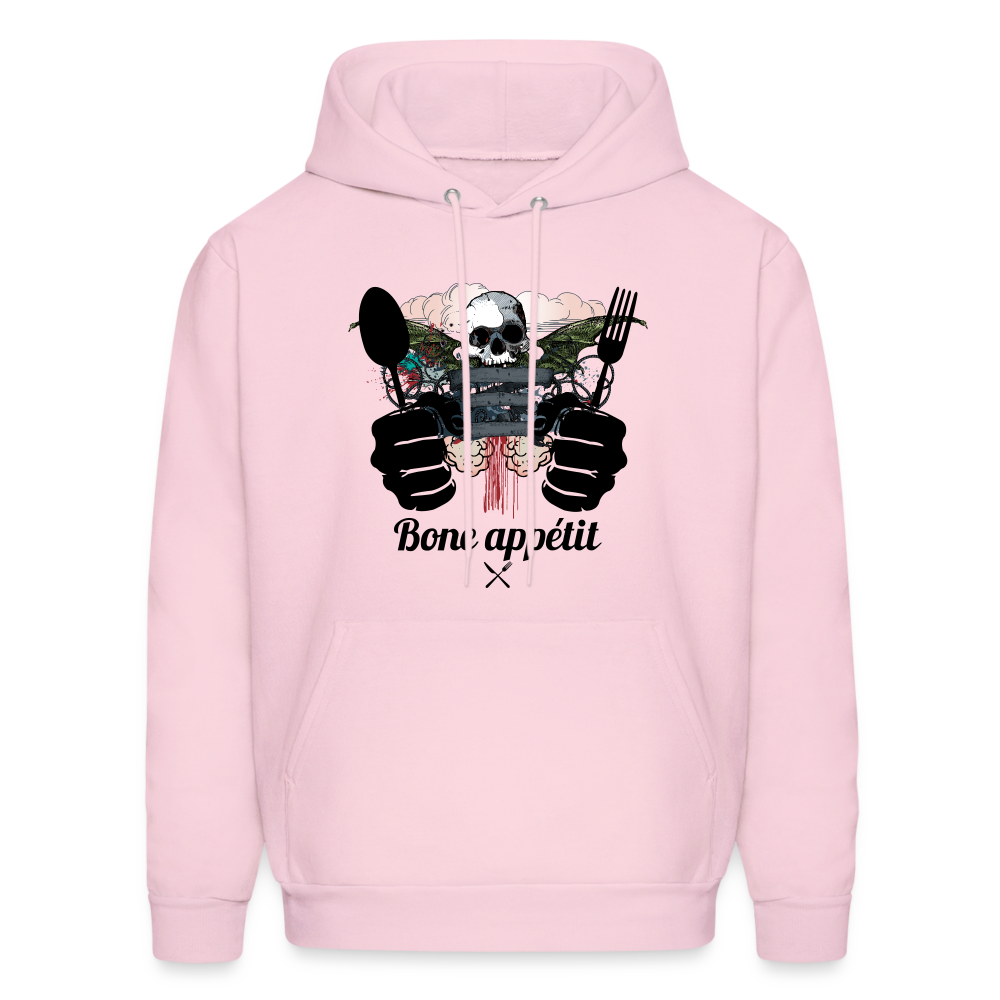 Men's Hanes Hoodie "Bone appétit" - pale pink