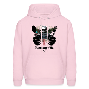 Men's Hanes Hoodie "Bone appétit" - pale pink