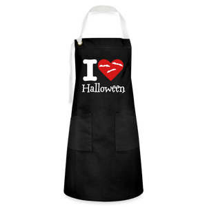 Artisan Apron "I Love Halloween" - black/white