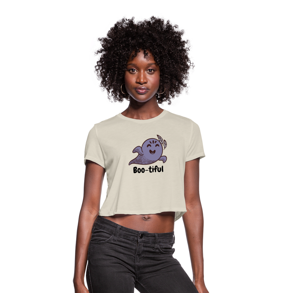 Women's Cropped T-Shirt "Boo-tiful" - dust