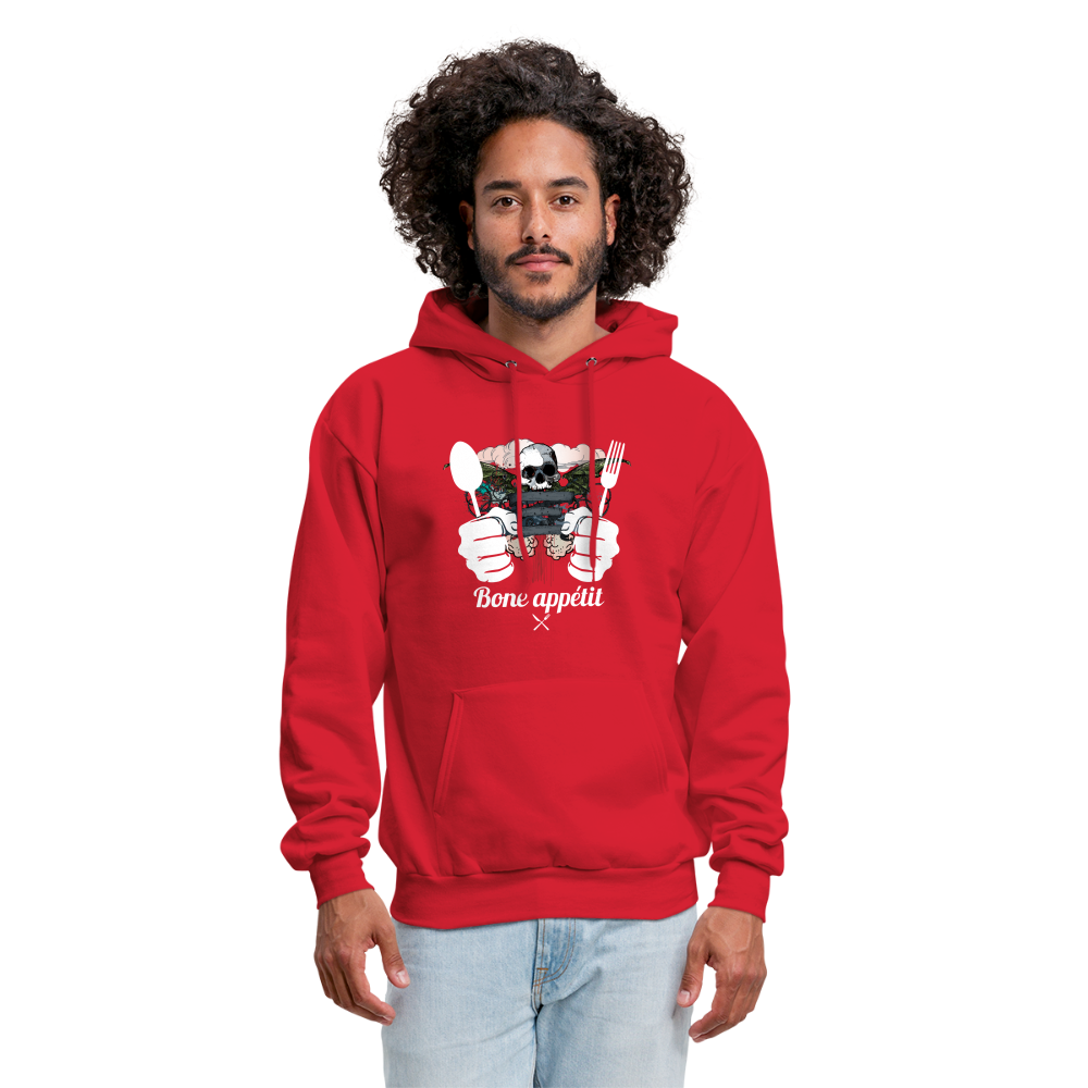 Men's Hanes Hoodie "Bone appétit" - red