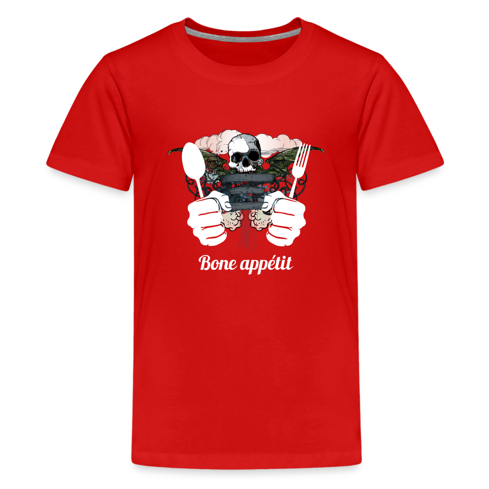 Kids' Premium T-Shirt "Bone appétit" - red