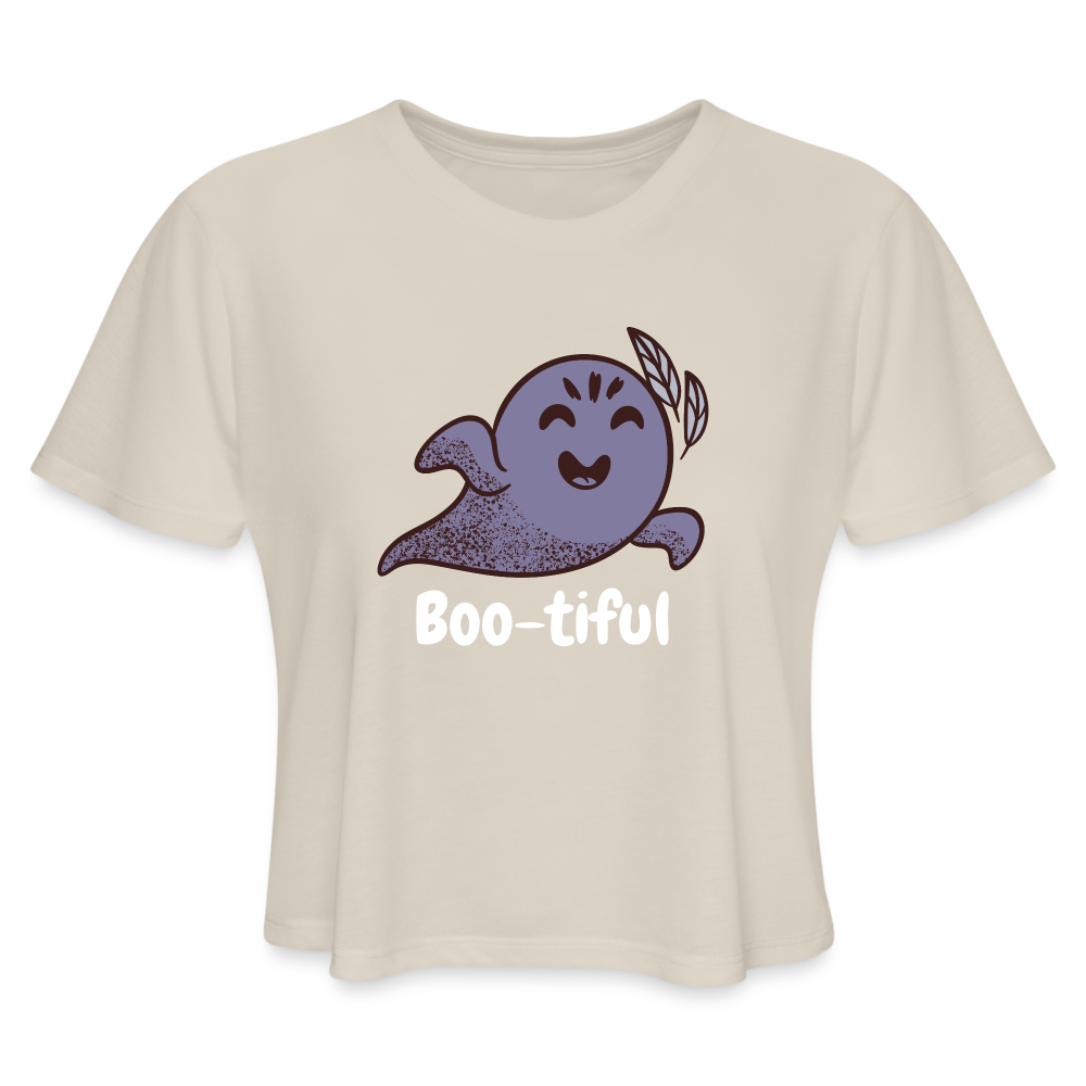 Women's Cropped T-Shirt "Boo-tiful" - dust