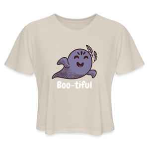 Women's Cropped T-Shirt "Boo-tiful" - dust