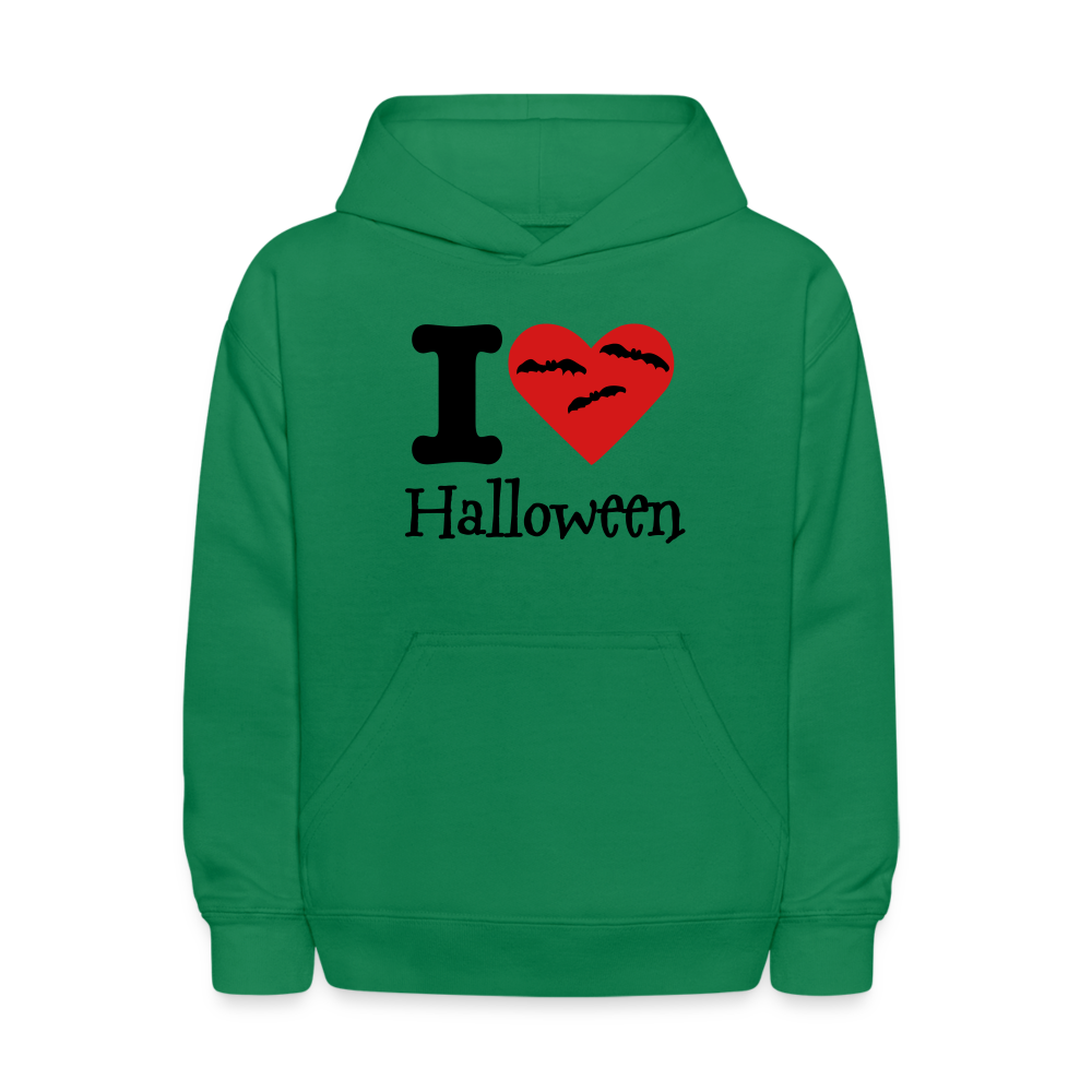 Kids' Hoodie "I Love Halloween" - kelly green