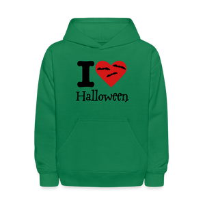 Kids' Hoodie "I Love Halloween" - kelly green