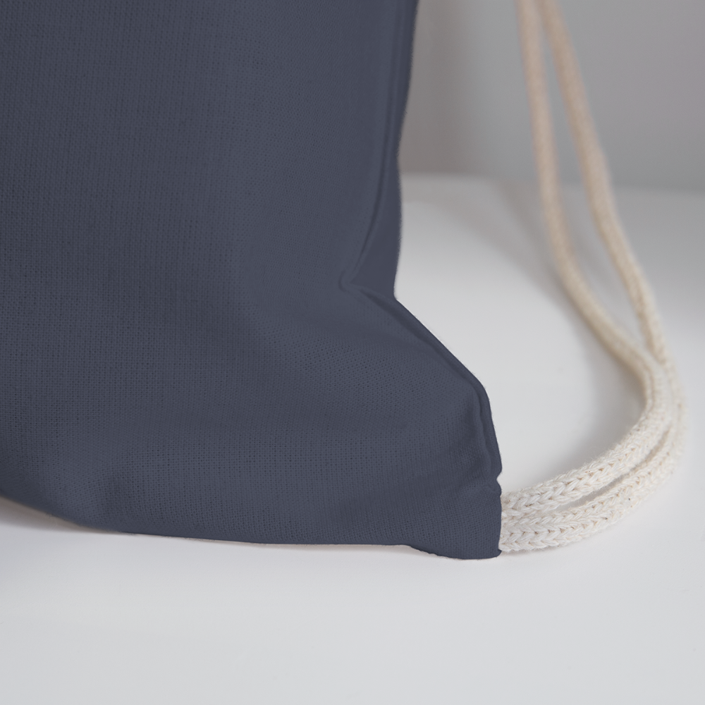 Cotton Drawstring Bag "Fall is in the air" - navy