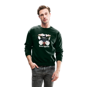 Crewneck Sweatshirt "Bone appétit" - forest green