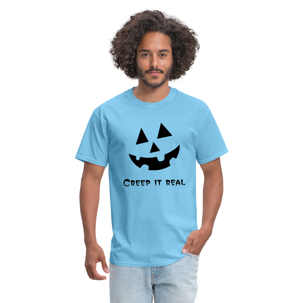 Unisex Classic T-Shirt "Jack-o'-lantern" 🎃 - aquatic blue