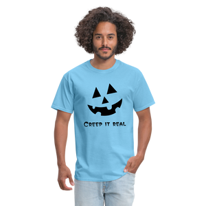 Unisex Classic T-Shirt "Jack-o'-lantern" 🎃 - aquatic blue