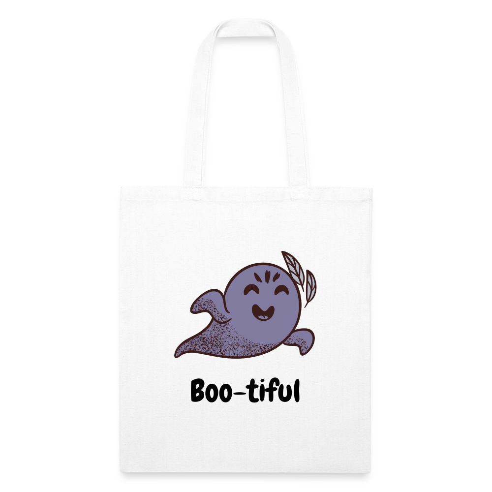 Recycled Tote Bag "Boo-tiful" - white