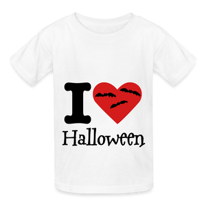 Hanes Youth Tagless T-Shirt "I Love Halloween" - white