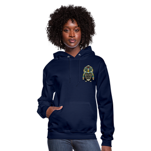 Women's Hoodie "Colorful Owl" - navy