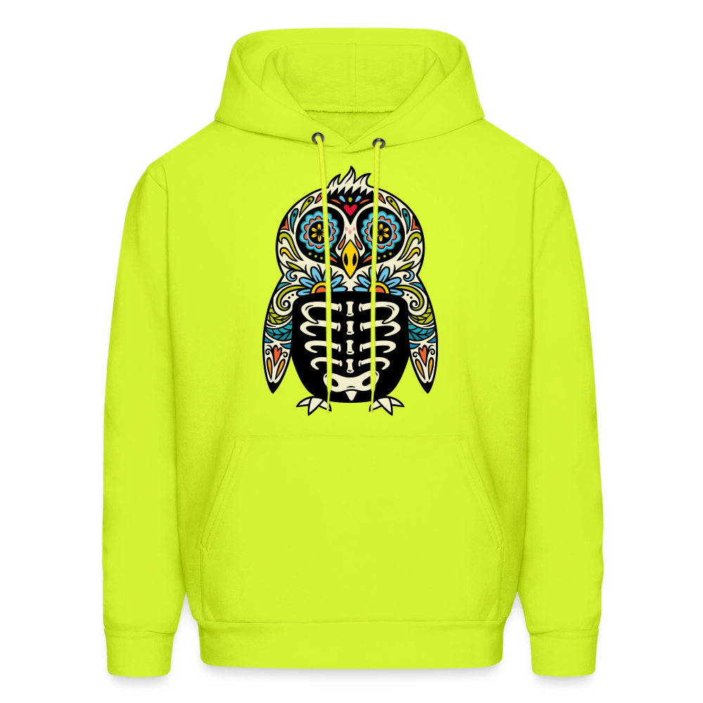 Men's Hoodie "Colorful Owl" - safety green