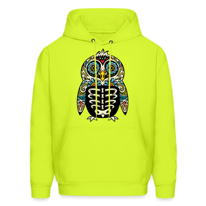 Men's Hoodie "Colorful Owl" - safety green