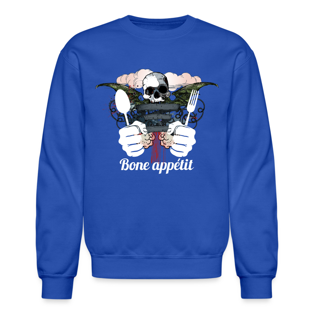 Crewneck Sweatshirt "Bone appétit" - royal blue