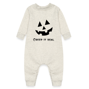 Baby Fleece One Piece "Jack-o'-lantern" - heather oatmeal