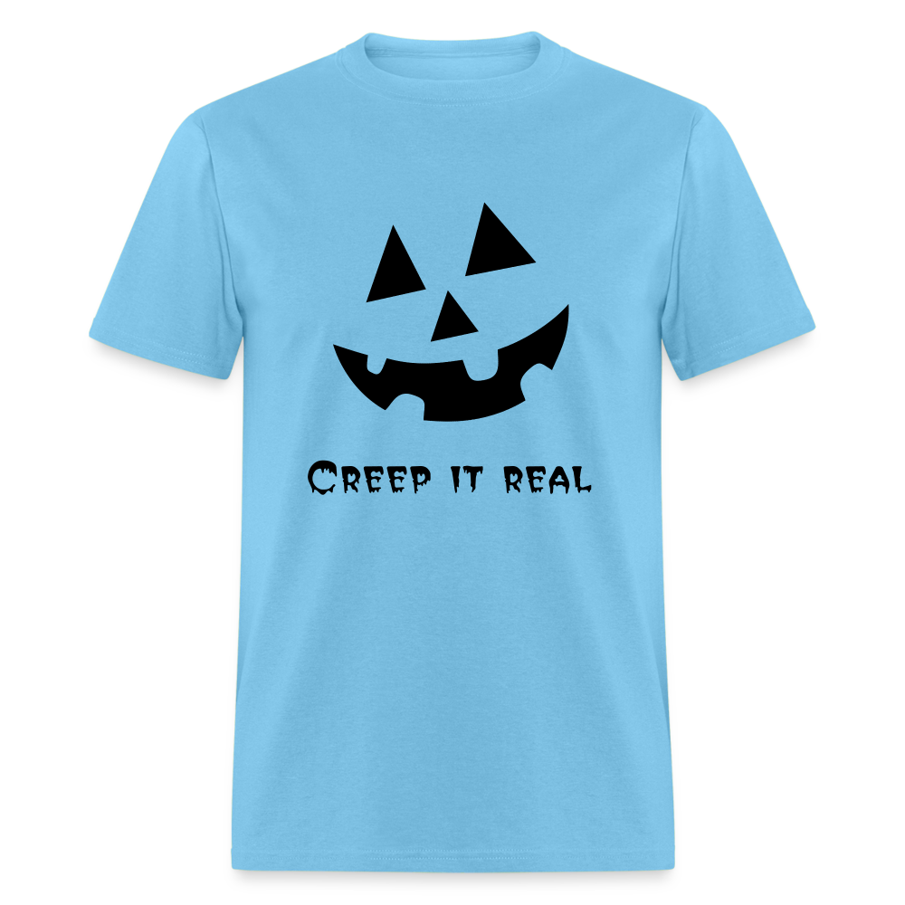 Unisex Classic T-Shirt "Jack-o'-lantern" 🎃 - aquatic blue