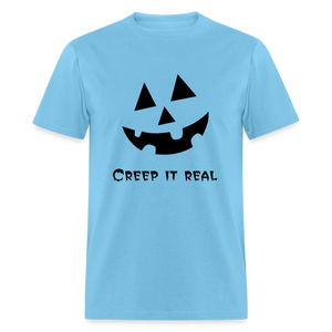 Unisex Classic T-Shirt "Jack-o'-lantern" 🎃 - aquatic blue