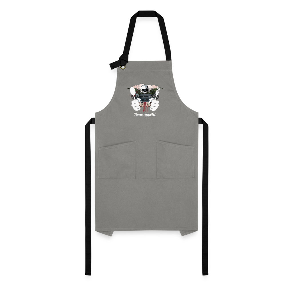 Artisan Apron "Bone appétit" - gray/black