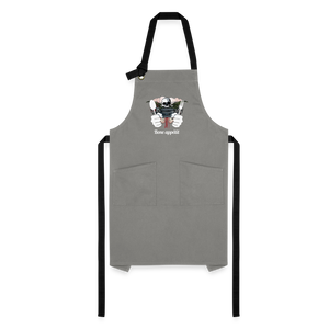 Artisan Apron "Bone appétit" - gray/black