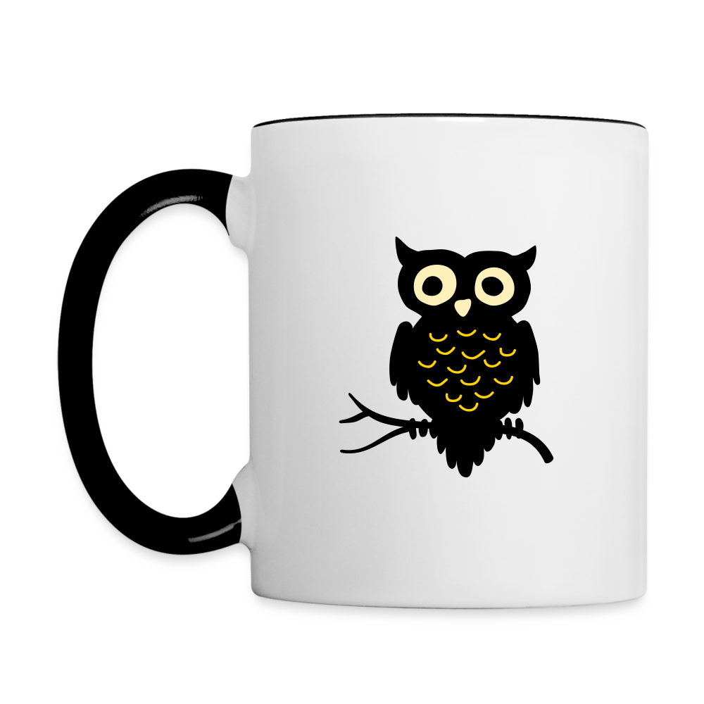 Contrast Mug "Cute Owl" - white/black