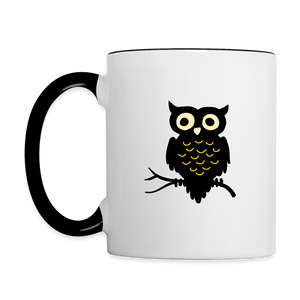 Contrast Mug "Cute Owl" - white/black