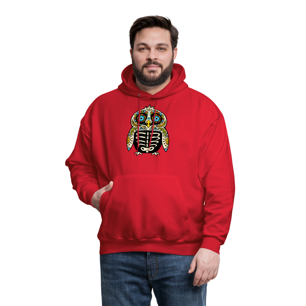 Men's Hoodie "Colorful Owl Blue Eyes" - red