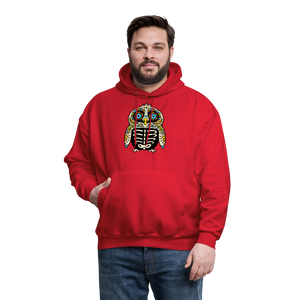 Men's Hoodie "Colorful Owl Blue Eyes" - red