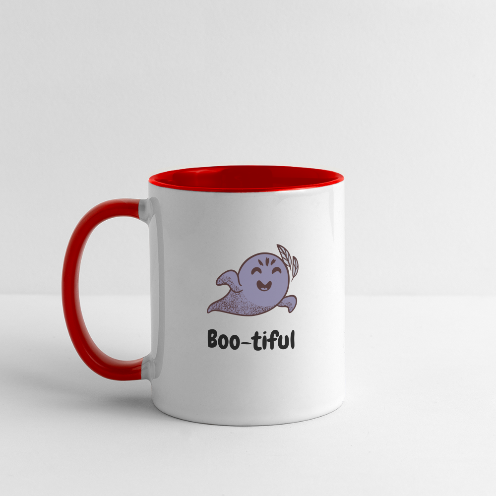 Contrast Coffee Mug "Boo-tiful" - white/red