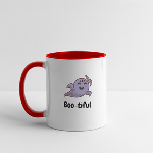 Contrast Coffee Mug "Boo-tiful" - white/red