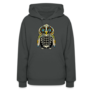 Women's Hoodie "Colorful Owl Blue Eyes" - asphalt