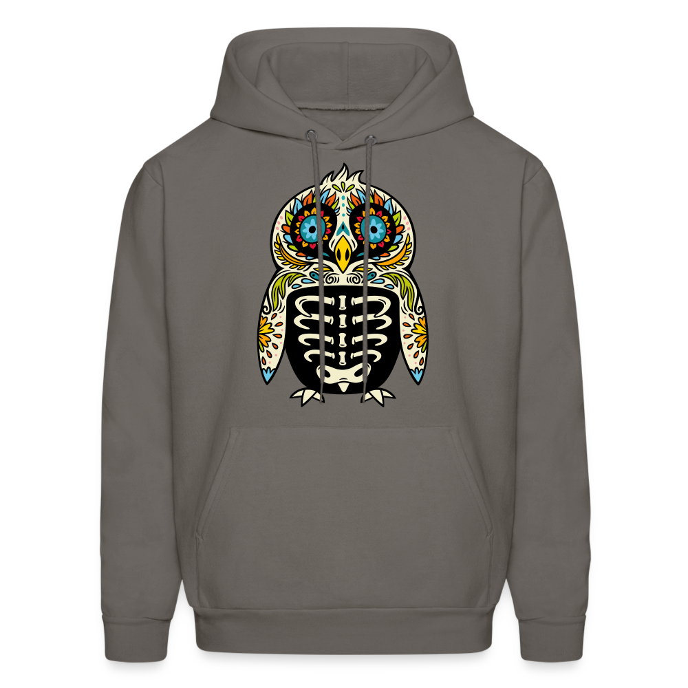 Men's Hoodie "Colorful Owl Blue Eyes" - asphalt gray